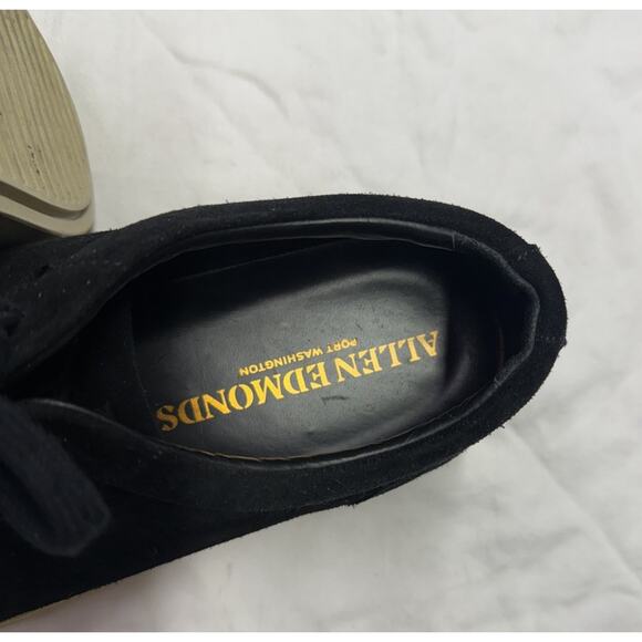 Allen Edmonds "Cooper" suede leather sneakers Men’s Size 8.5 D Black Handcrafted - Picture 8 of 15